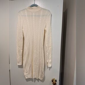 Abercrombie & Fitch Cream Long Sleeve Dress